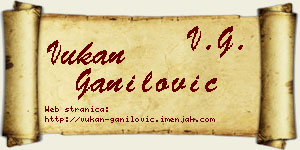 Vukan Ganilović vizit kartica